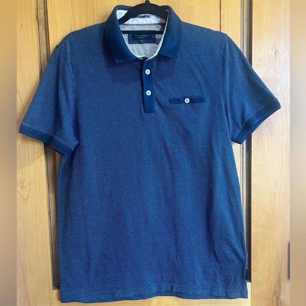 Men’s Ted Baker London Blue/Black Polo Size 4
